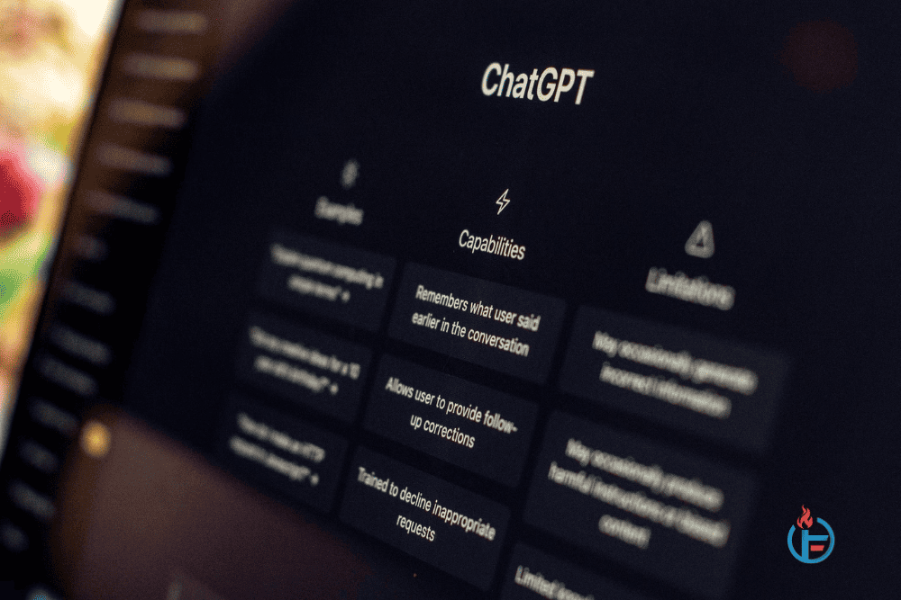 A close-up of a laptop screen displaying ChatGPT.