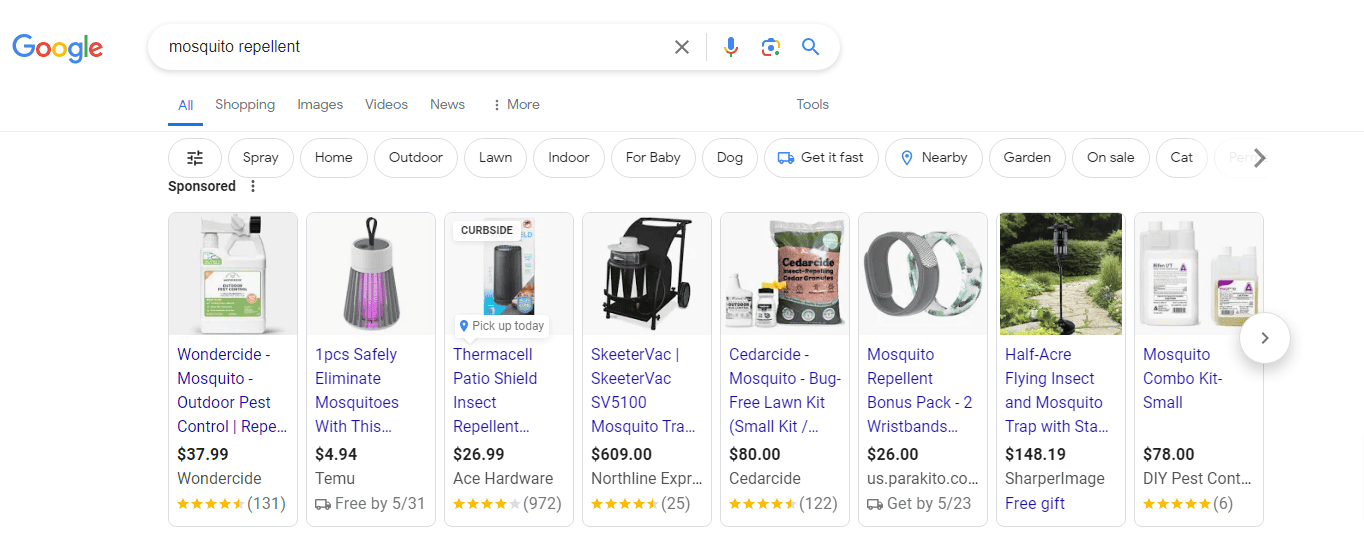 Google Shopping Ad Campaign Example