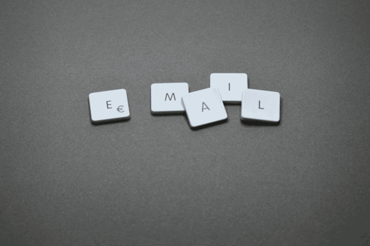 white wooden blocks spelling the words e-mail